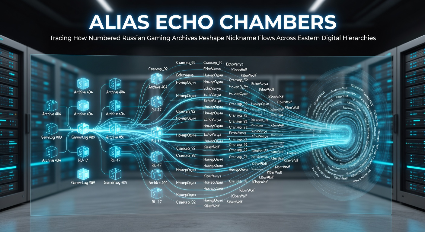 Diagram illustrating numbered Russian gaming archives and their influence on nickname patterns across eastern digital platforms