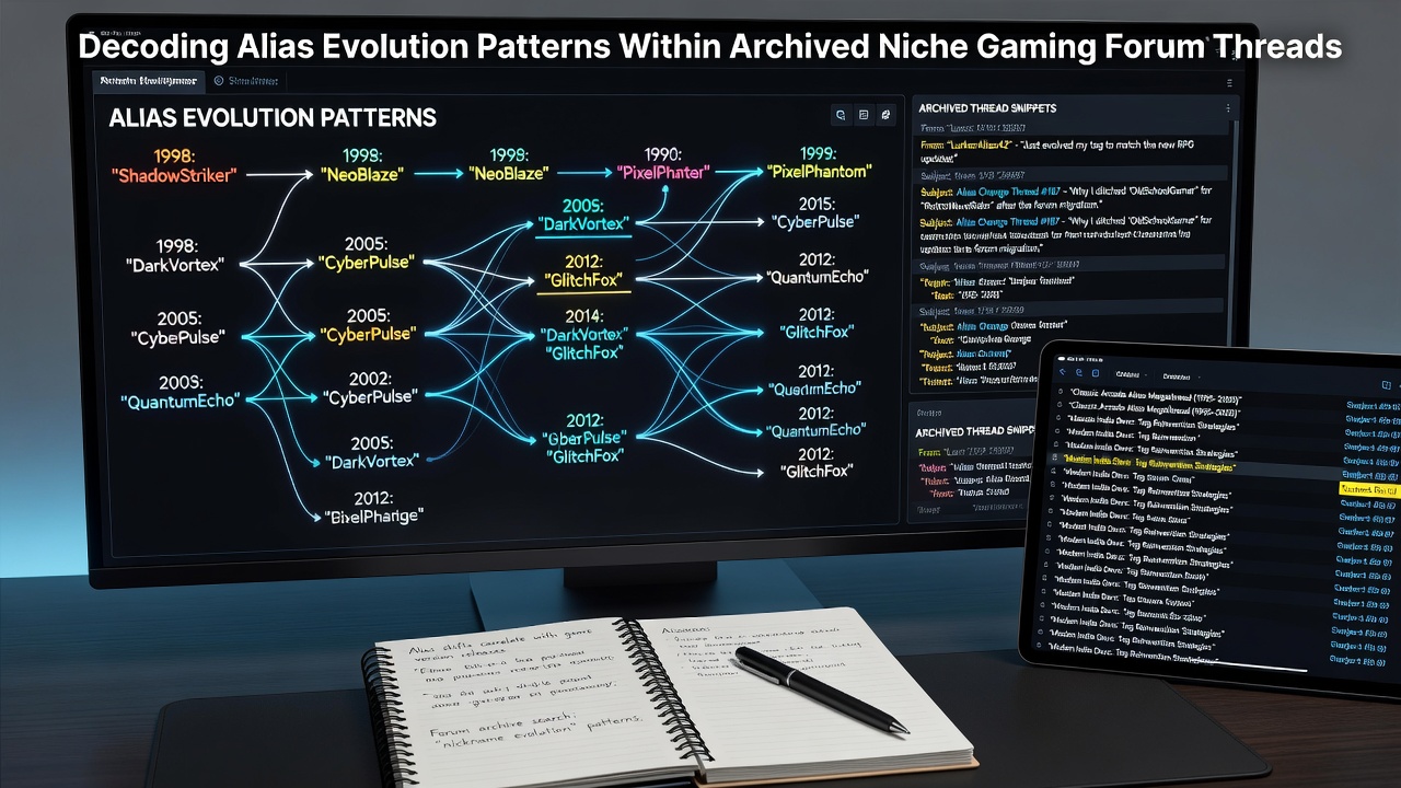 Close-up view of forum post timelines illustrating sequential alias updates in niche gaming discussions