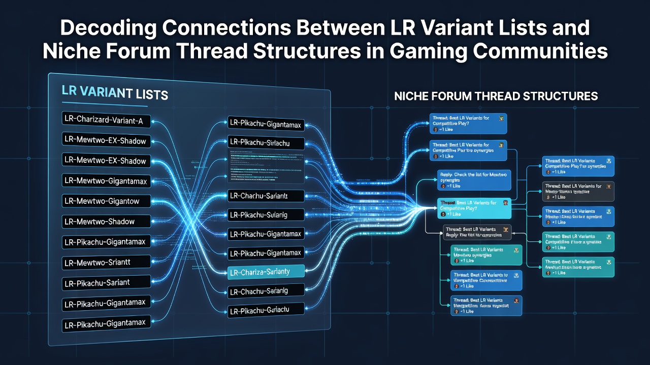 Diagram showing connections between leaderboard variants and forum thread structures in gaming communities