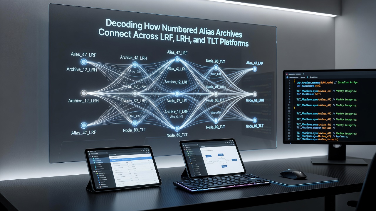 Diagram illustrating data synchronization between LRF, LRH, and TLT numbered alias systems