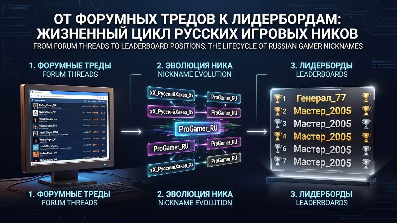 Russian gamers discussing nicknames in online forum threads during a competitive session