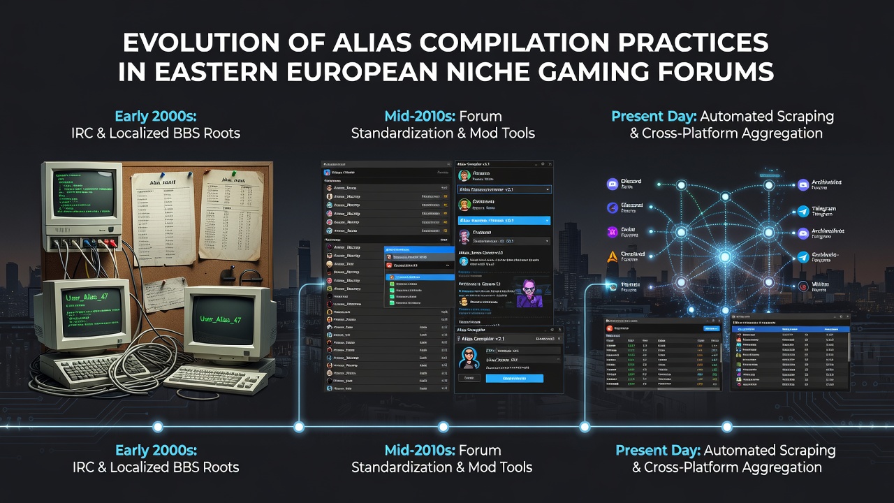 Eastern European gaming forum interface showing early alias lists