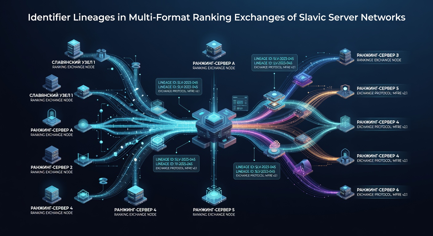 Network visualization of identifier migrations linking multiple Slavic server ranking databases