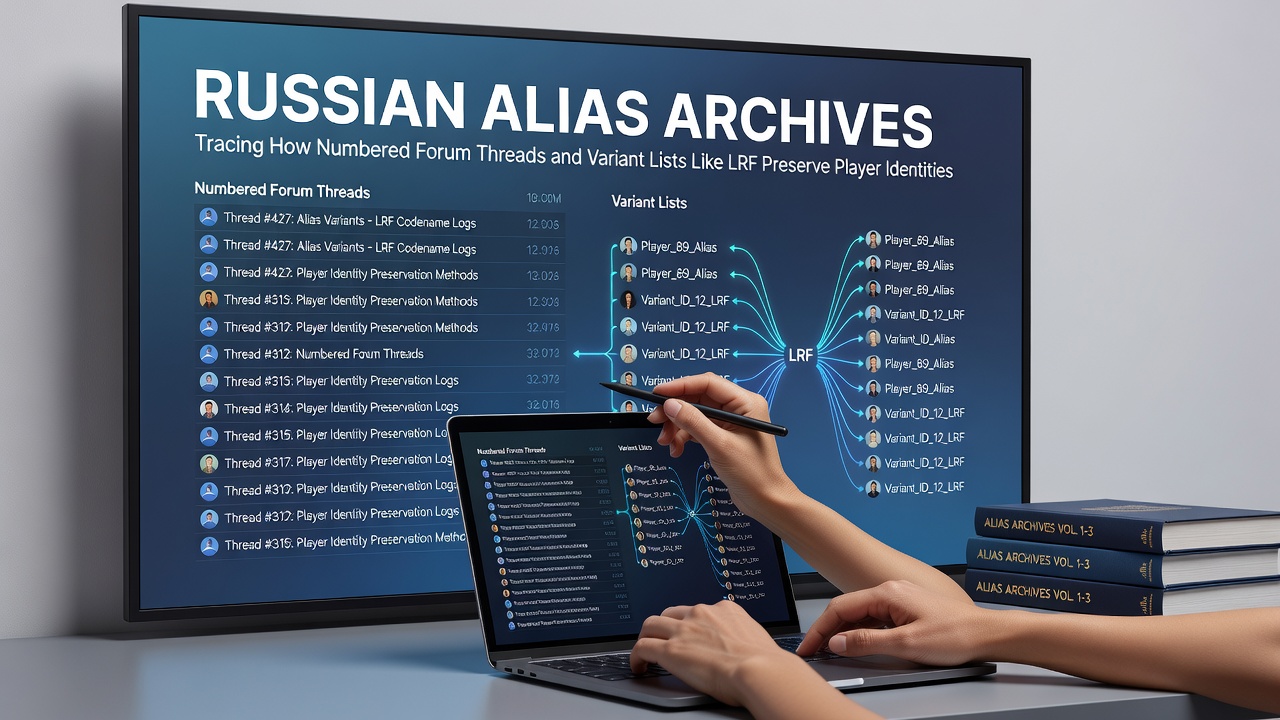 Russian forum thread archives showing numbered player aliases and variant lists