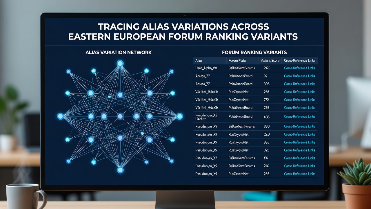 Chart showing alias variation frequency across multiple Eastern European forum platforms